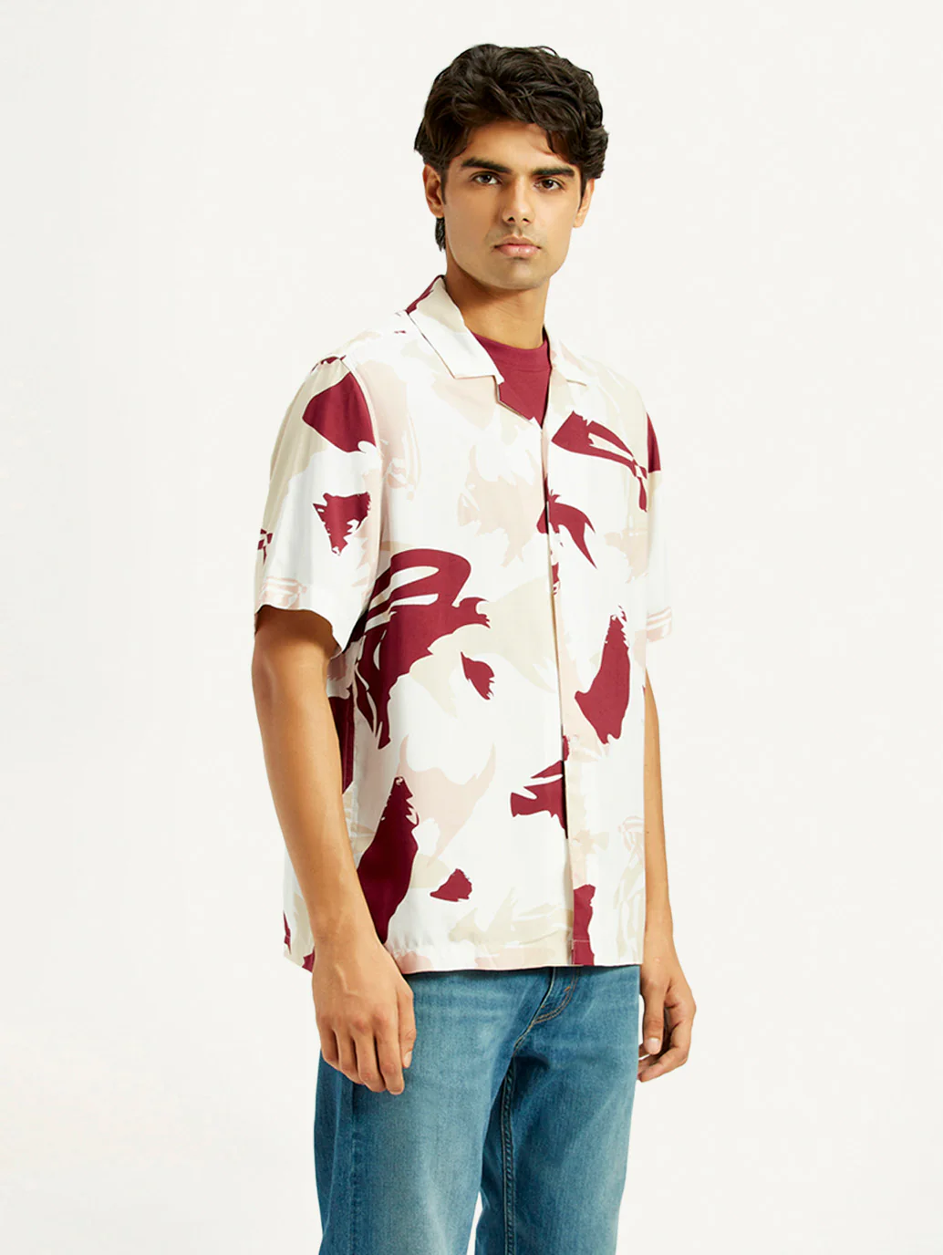 Men's Abstract Multi Color Camp Shirt - Image 5