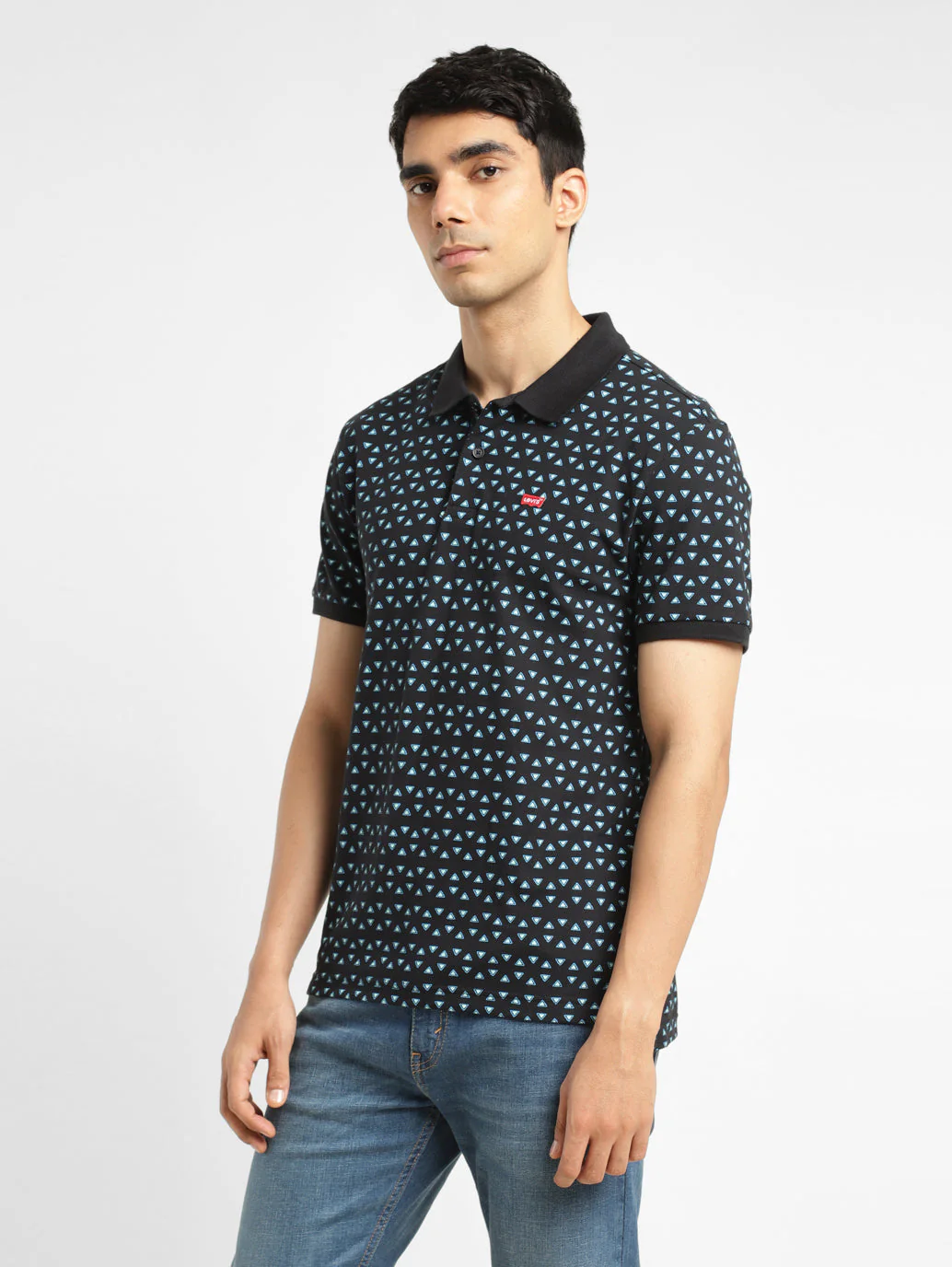 Men's Geometric Polo T-shirt - Image 4
