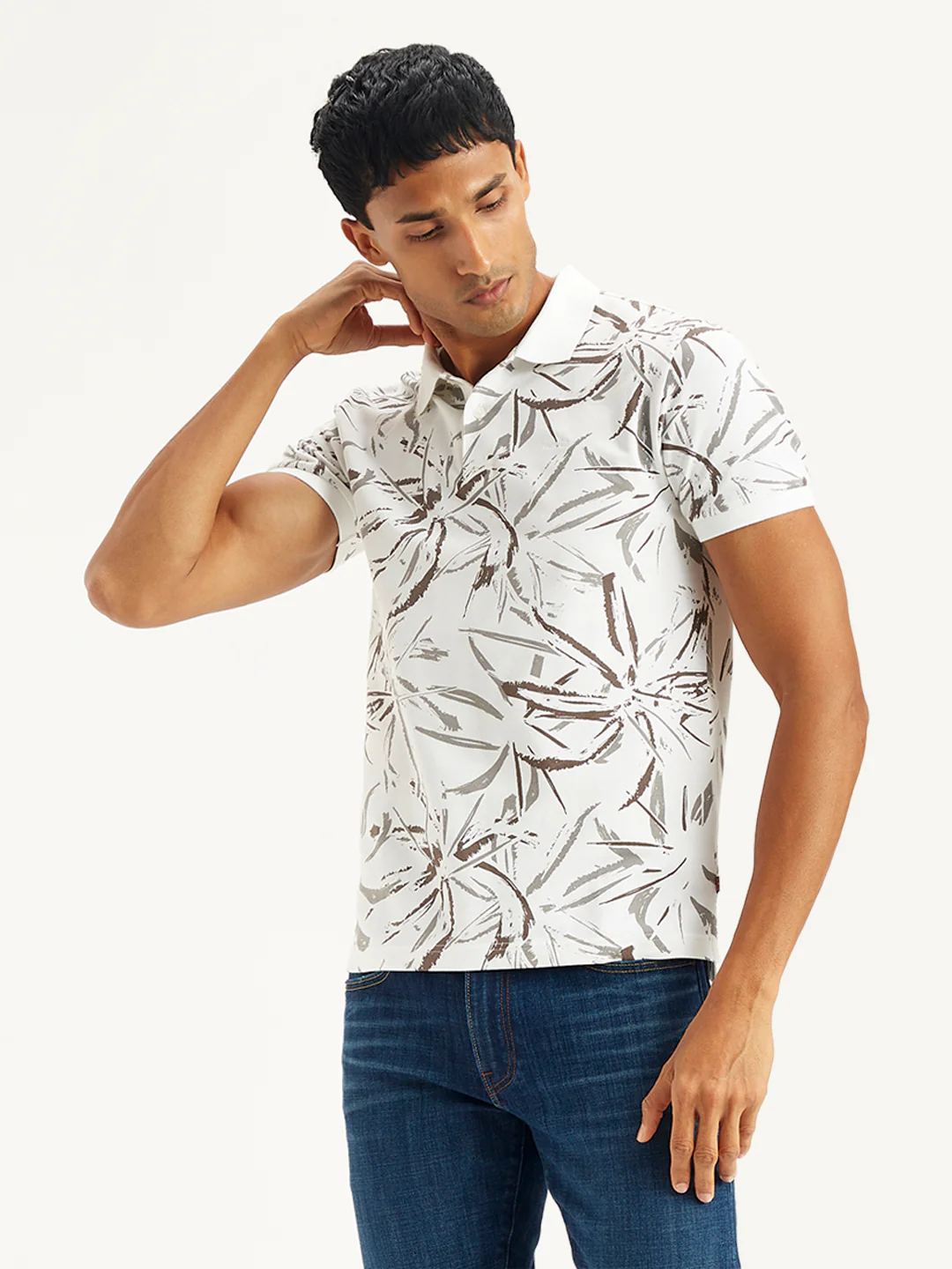 Men's All Over Print Slim Fit Polo T-Shirt - Image 4