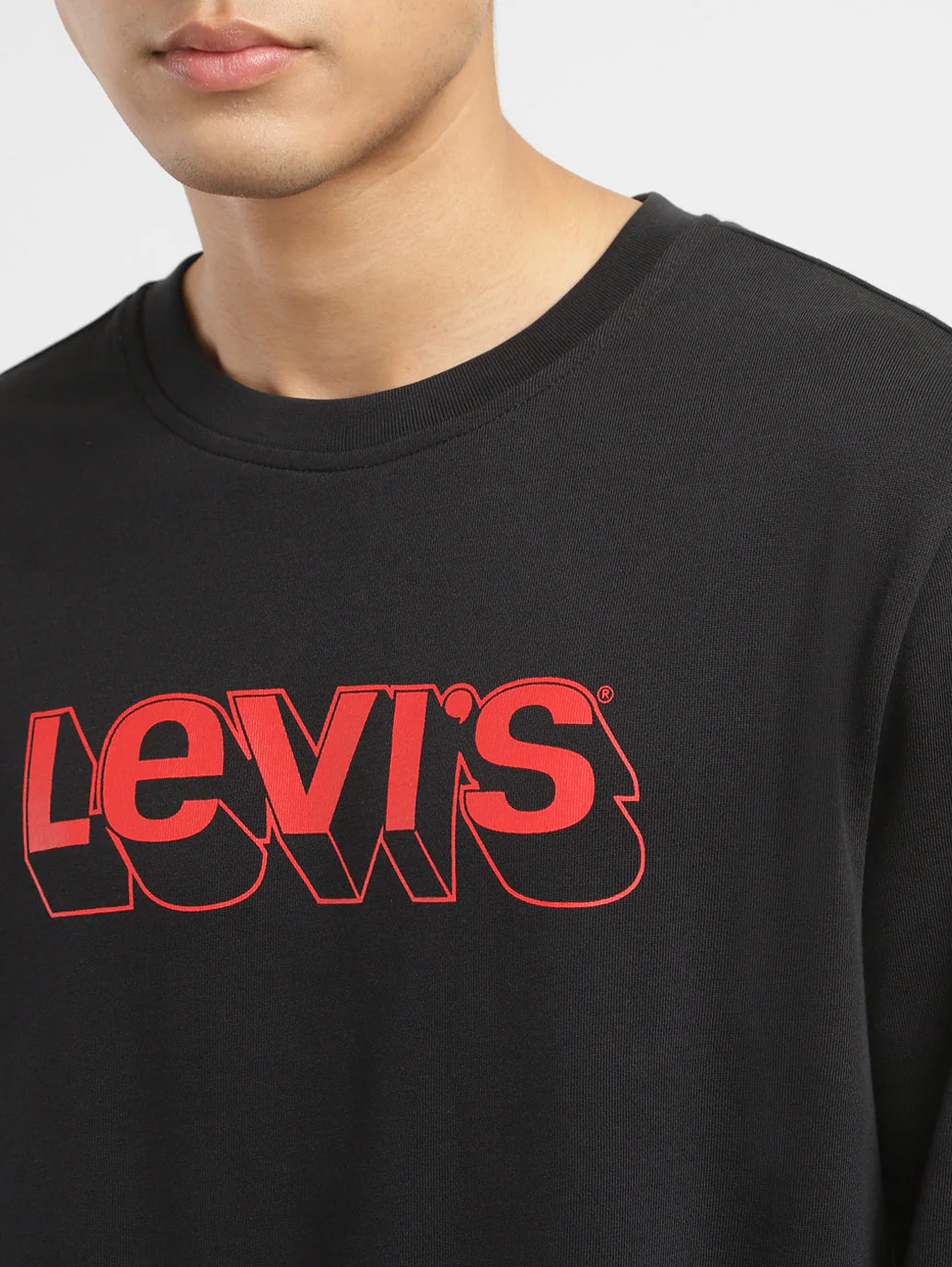Men's Alphanumeric Black Crew Neck Sweatshirt - Image 5
