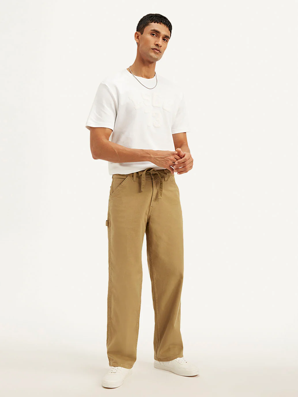 Men's Brown Silver Tab Baggy Mid Rise Jeans - Image 2