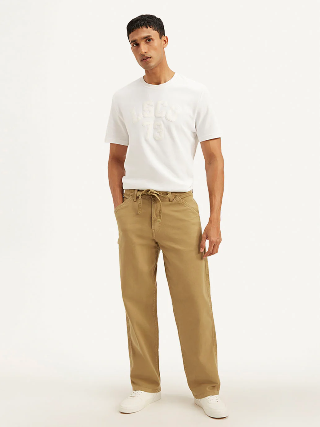 Men's Brown Silver Tab Baggy Mid Rise Jeans - Image 3