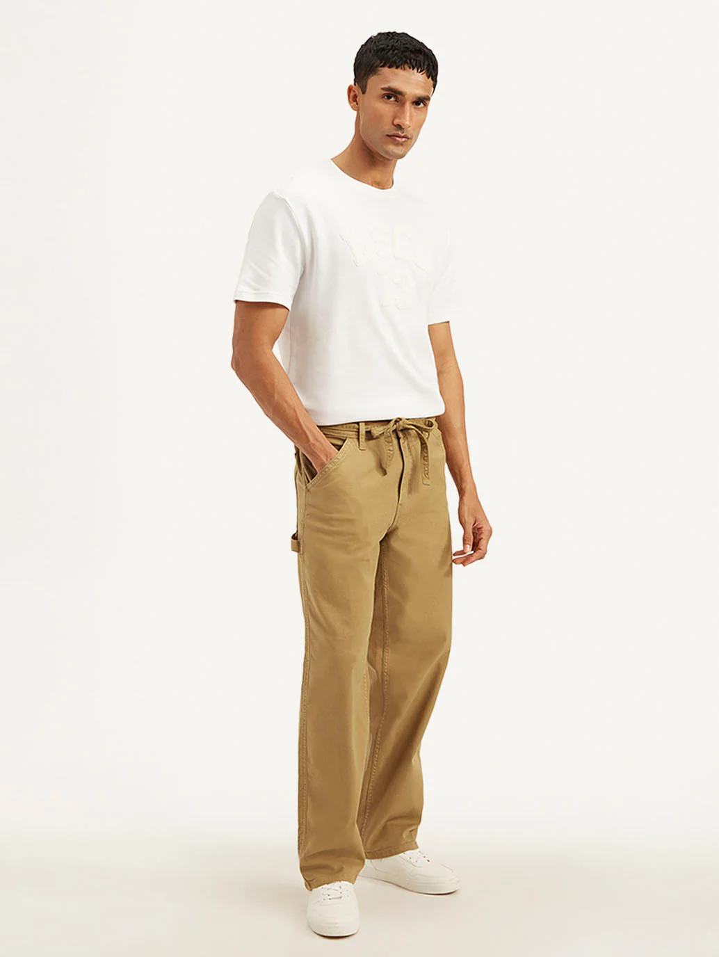 Men's Brown Silver Tab Baggy Mid Rise Jeans - Image 6