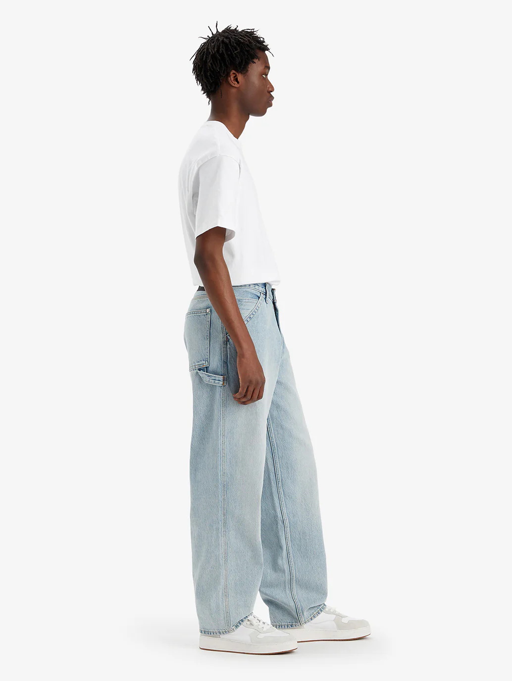 Men's Light Blue Baggy Fit Mid Rise Jeans - Image 3
