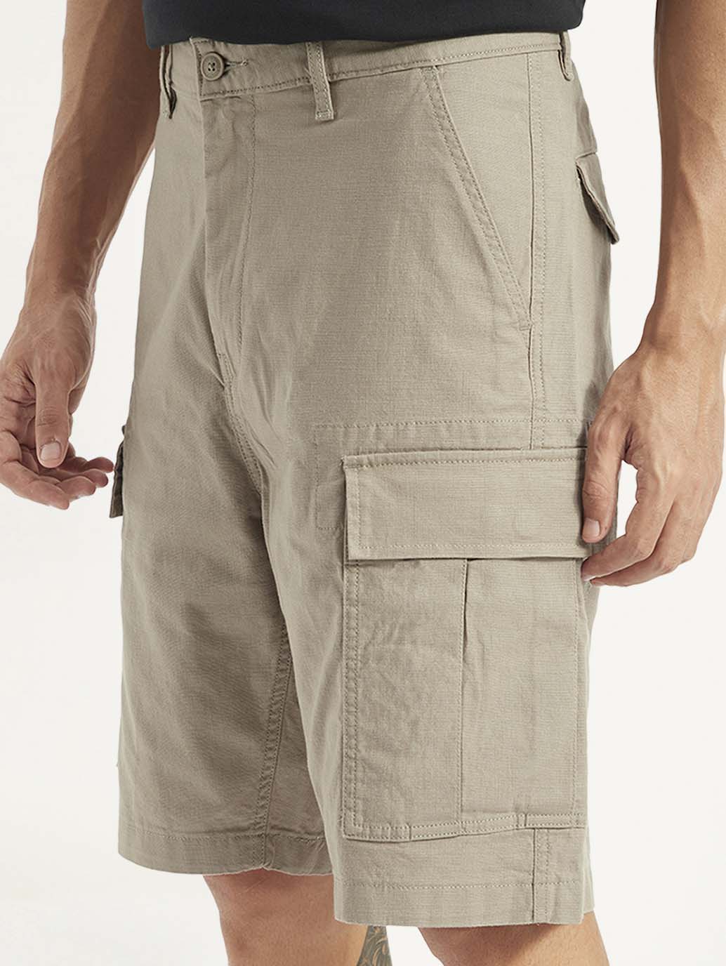 Men's Beige Cargo Fit Shorts - Image 5