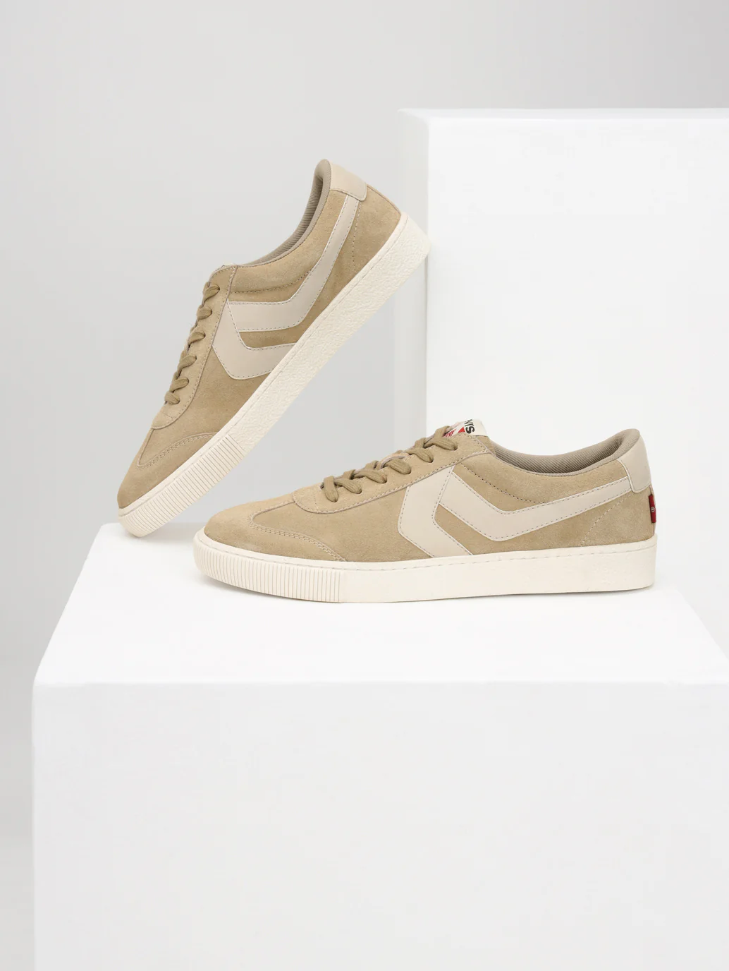 Men's Beige Colorblock Sneakers - Image 7