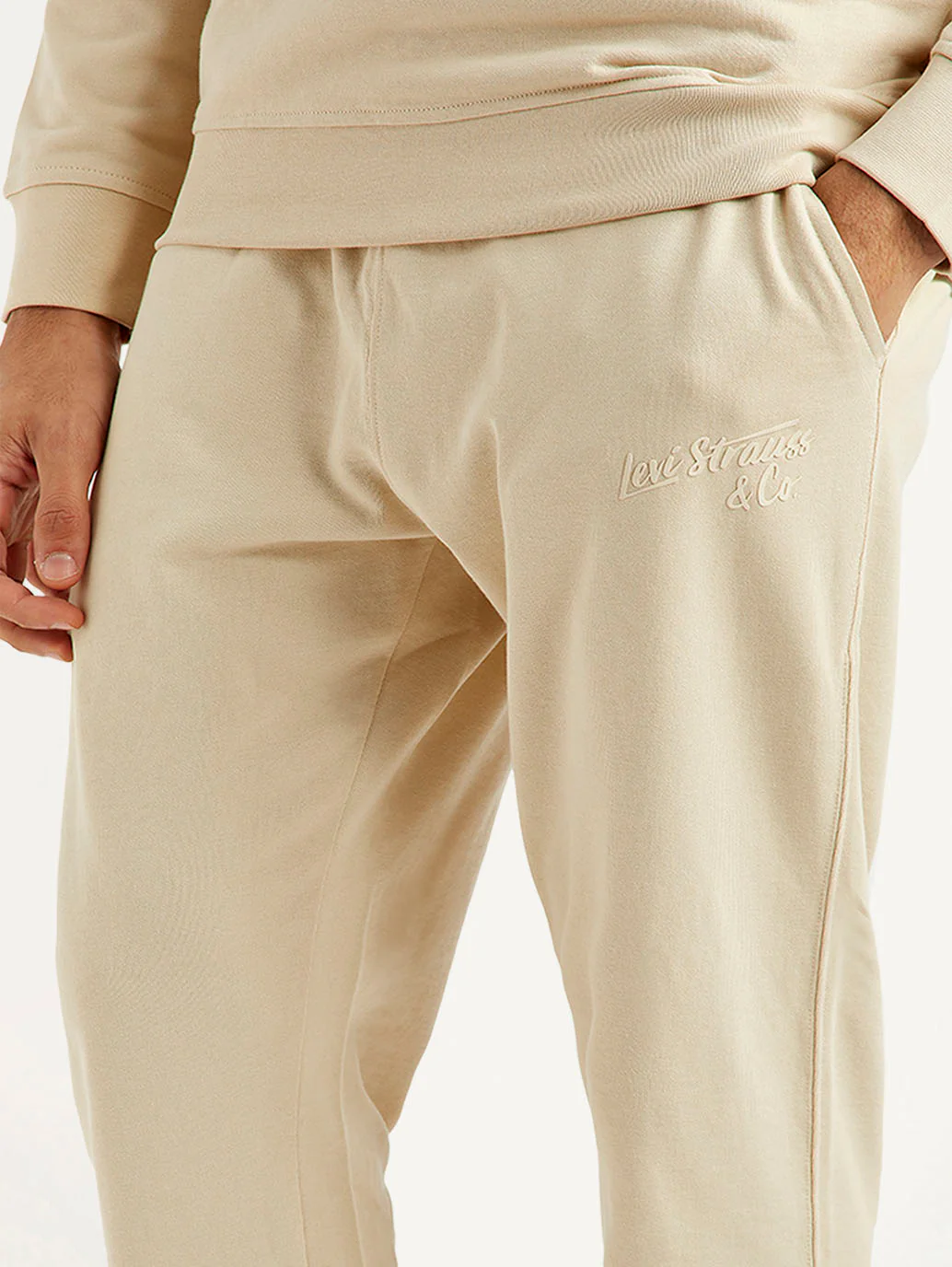 Men's Beige Regular Fit Co-Ord Set - Image 3