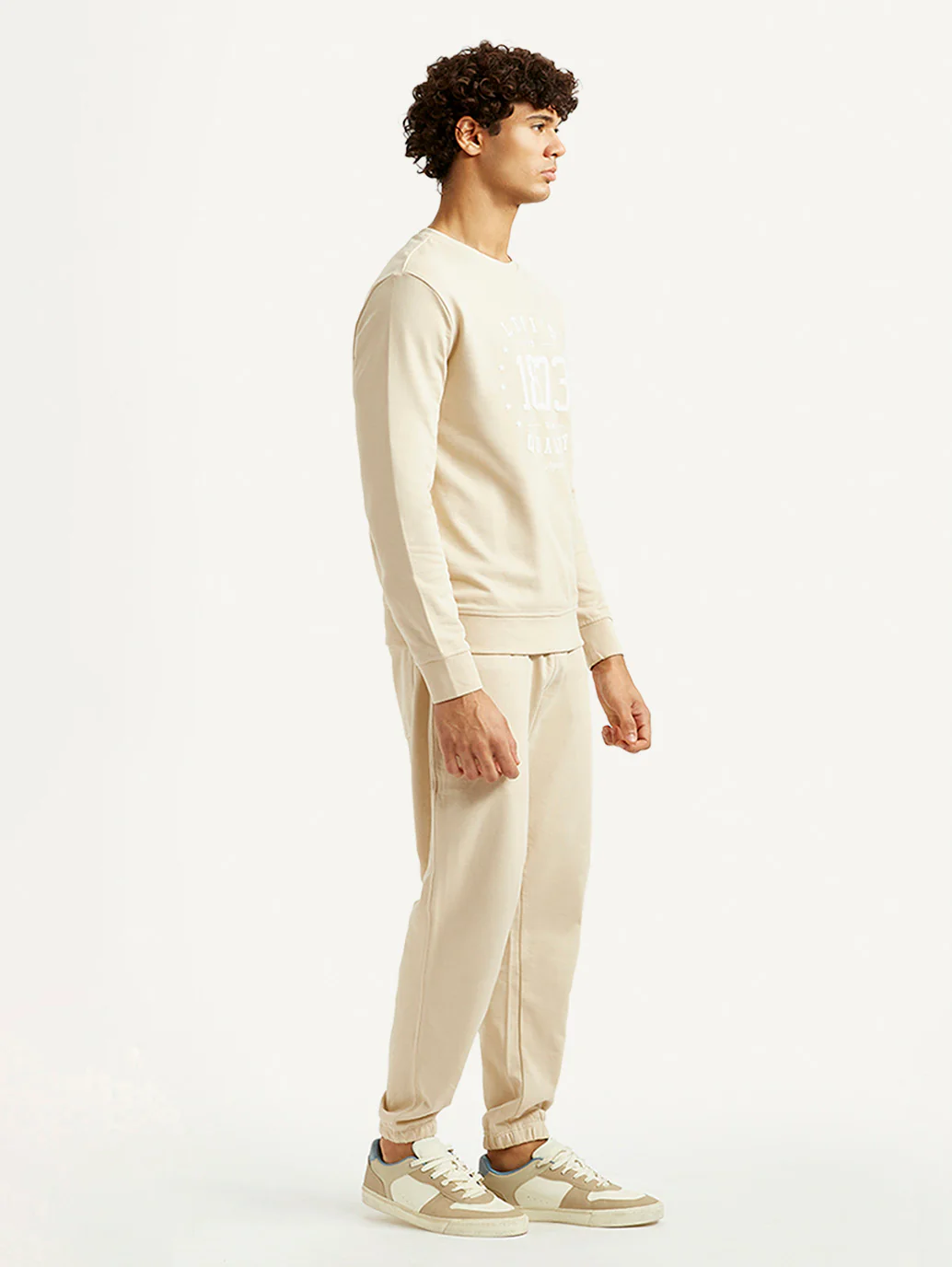 Men's Beige Regular Fit Co-Ord Set - Image 6