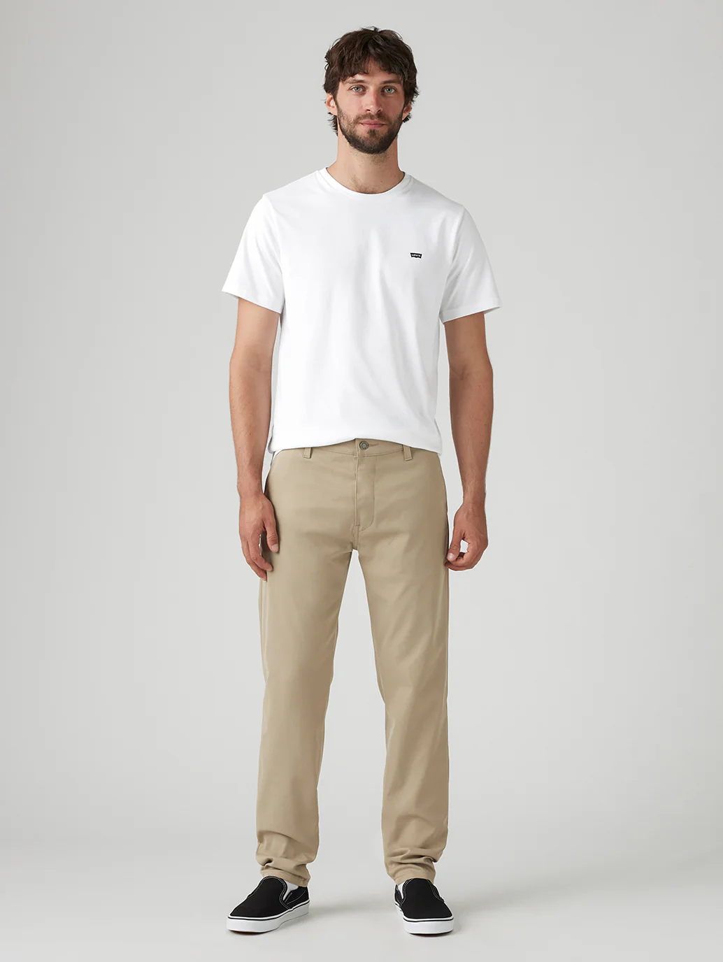 Men's Beige Regular Fit Tech Pant Chinos - Image 3