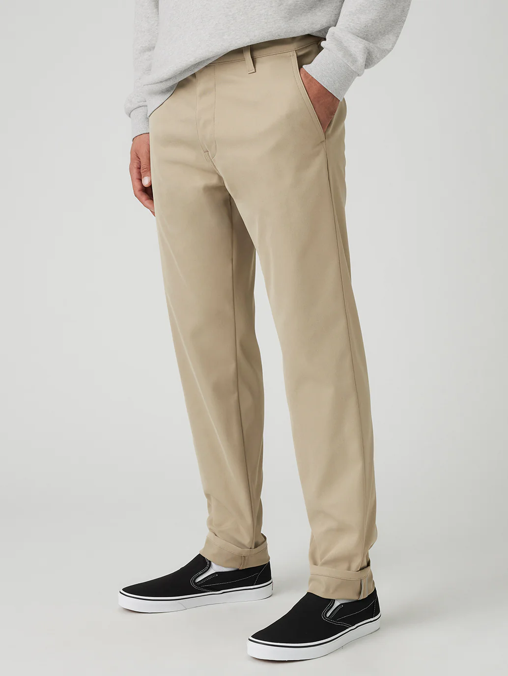 Men's Beige Regular Fit Tech Pant Chinos - Image 6