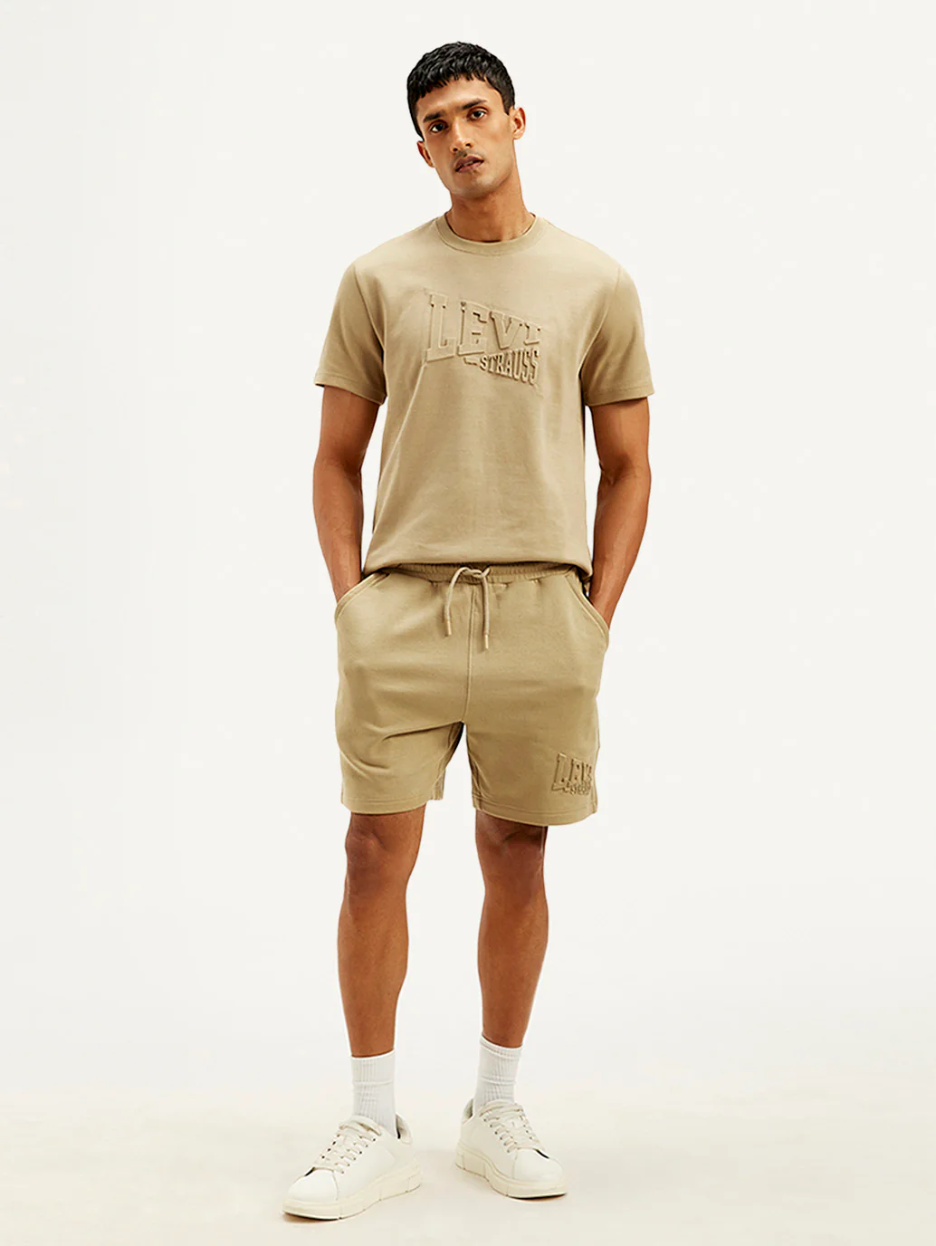 Men's Beige Regular Fit Shorts - Image 3