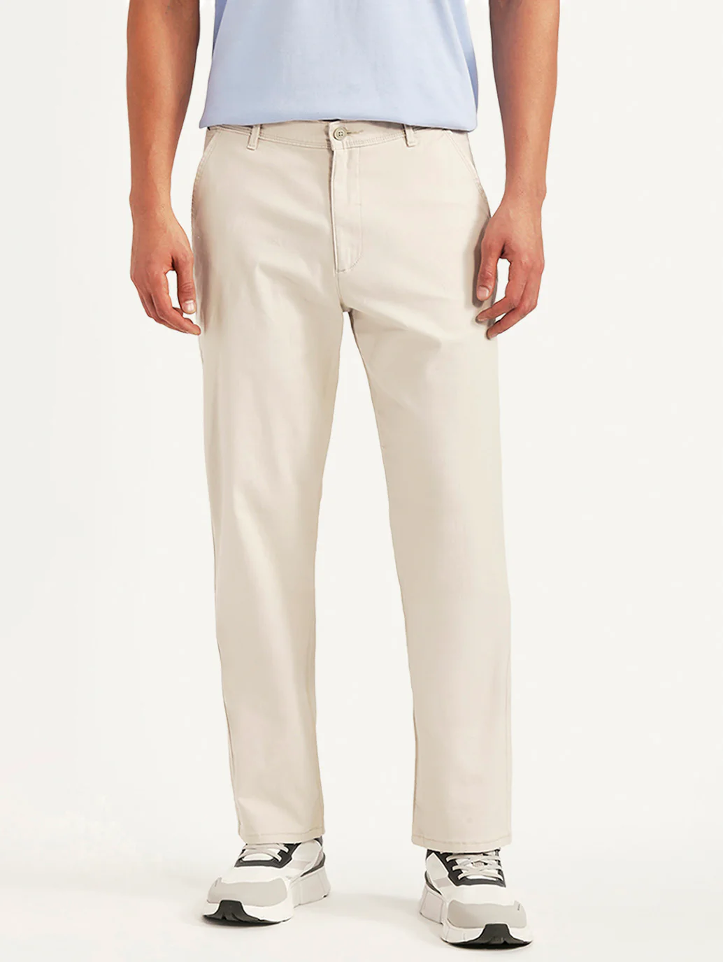 Men's Beige Authentic Relaxed Fit Chinos - Image 3
