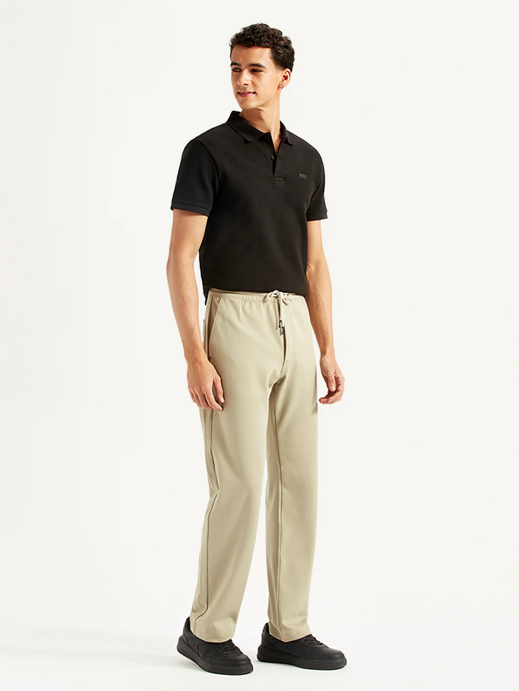 Men's 555'96 Beige Relaxed Straight Fit Tech Pants - Image 7
