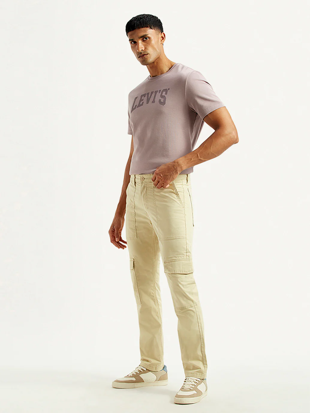 Men's 511 Beige Slim Fit cargo Trousers - Image 7