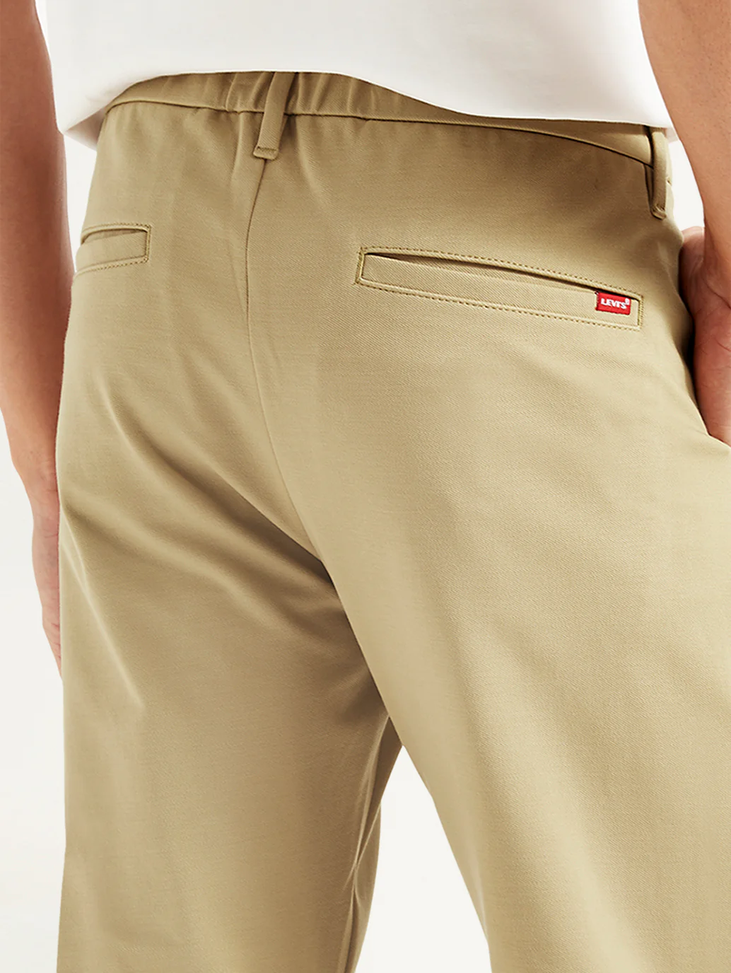 Men's Beige Slim Fit Tech Pant Chinos - Image 6