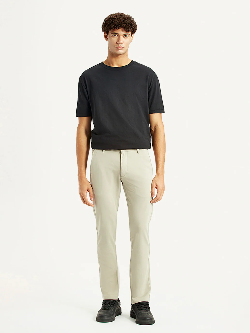 Men's Beige Slim Fit Chinos - Image 2