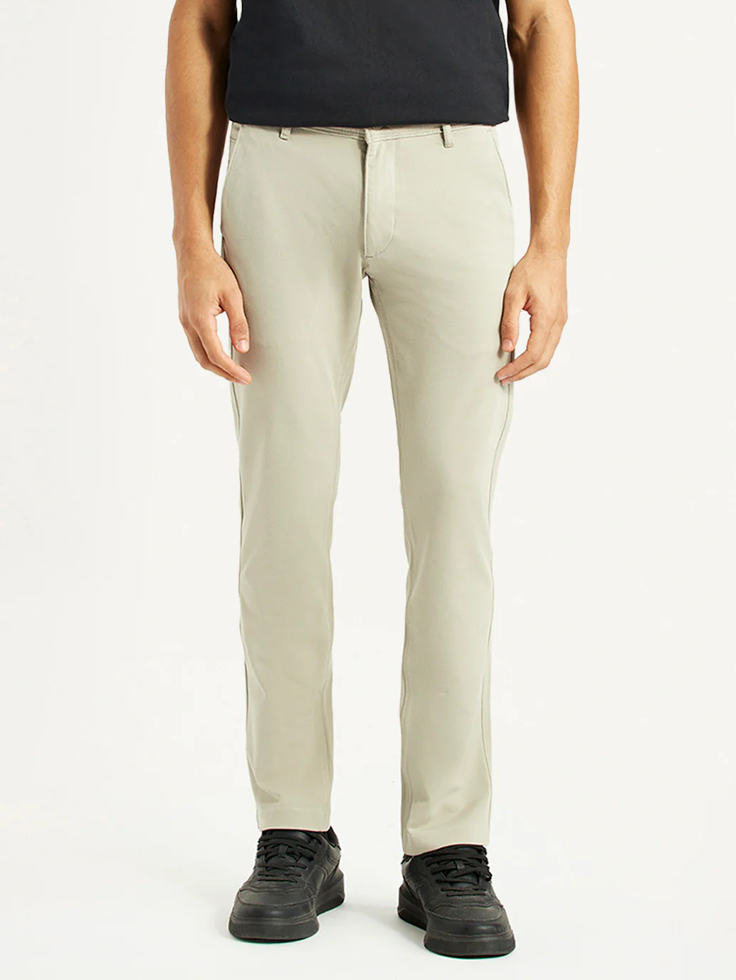 Men's Beige Slim Fit Chinos - Image 3