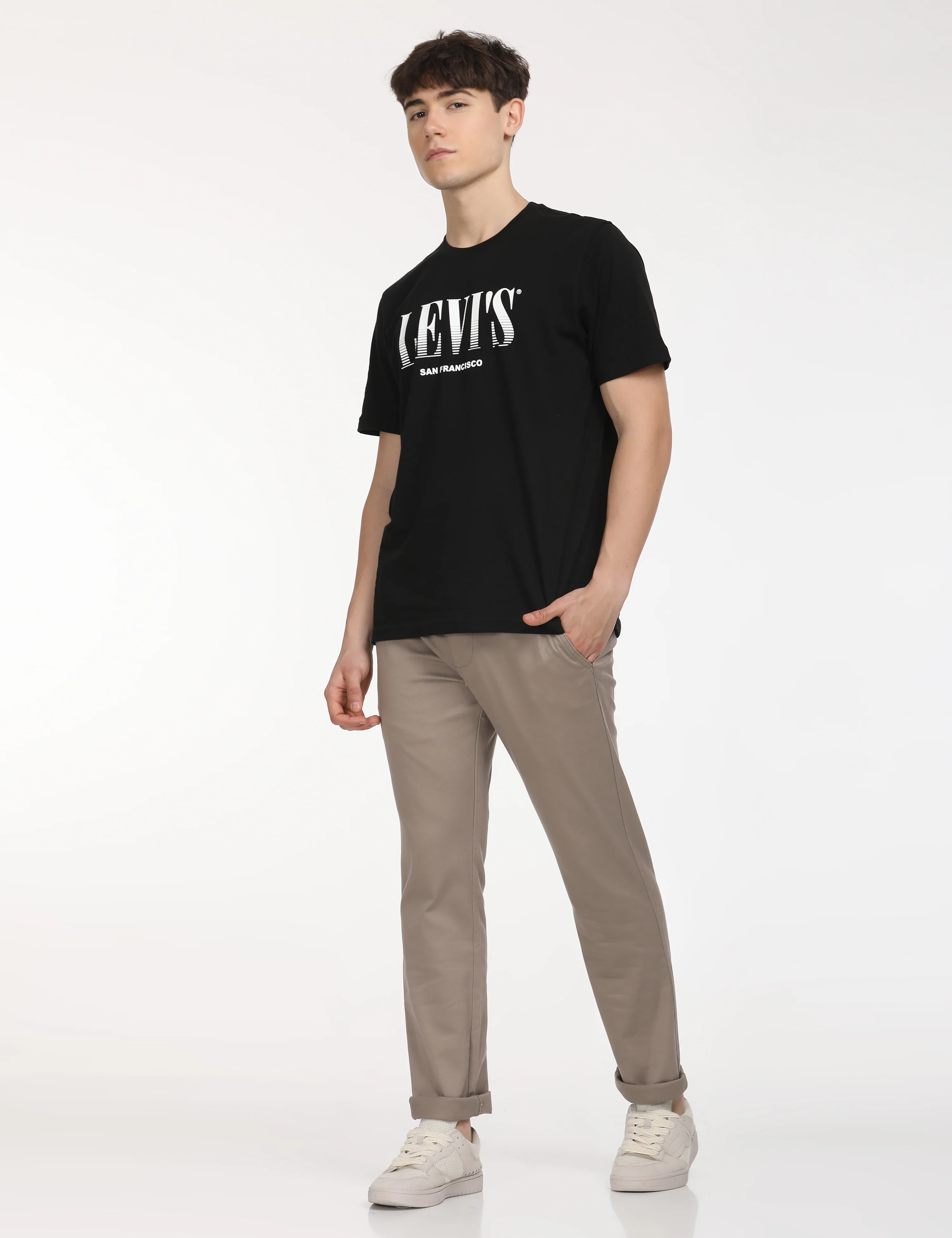 Men's Beige Slim Fit Chinos - Image 6