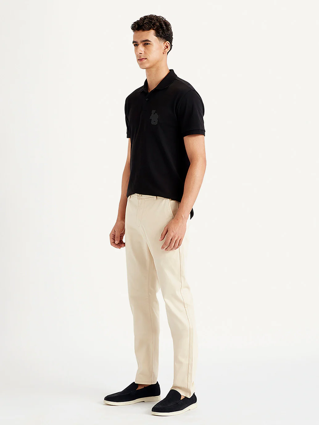 Men's Beige Slim Fit Chinos - Image 3