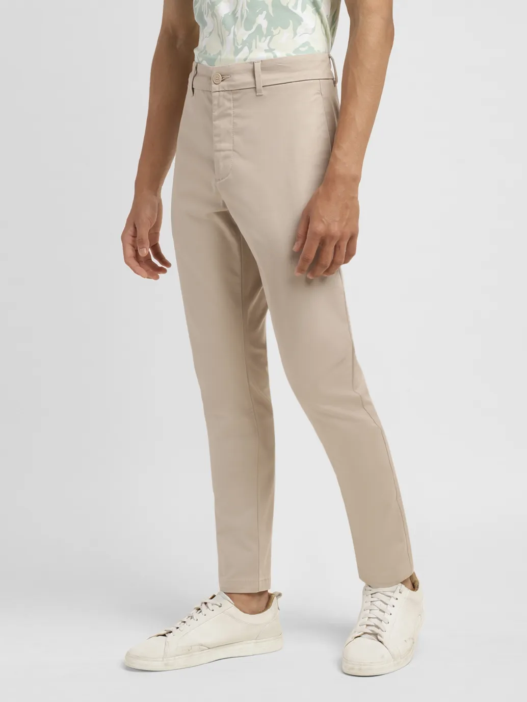 Men's Beige Slim Fit Chinos - Image 4