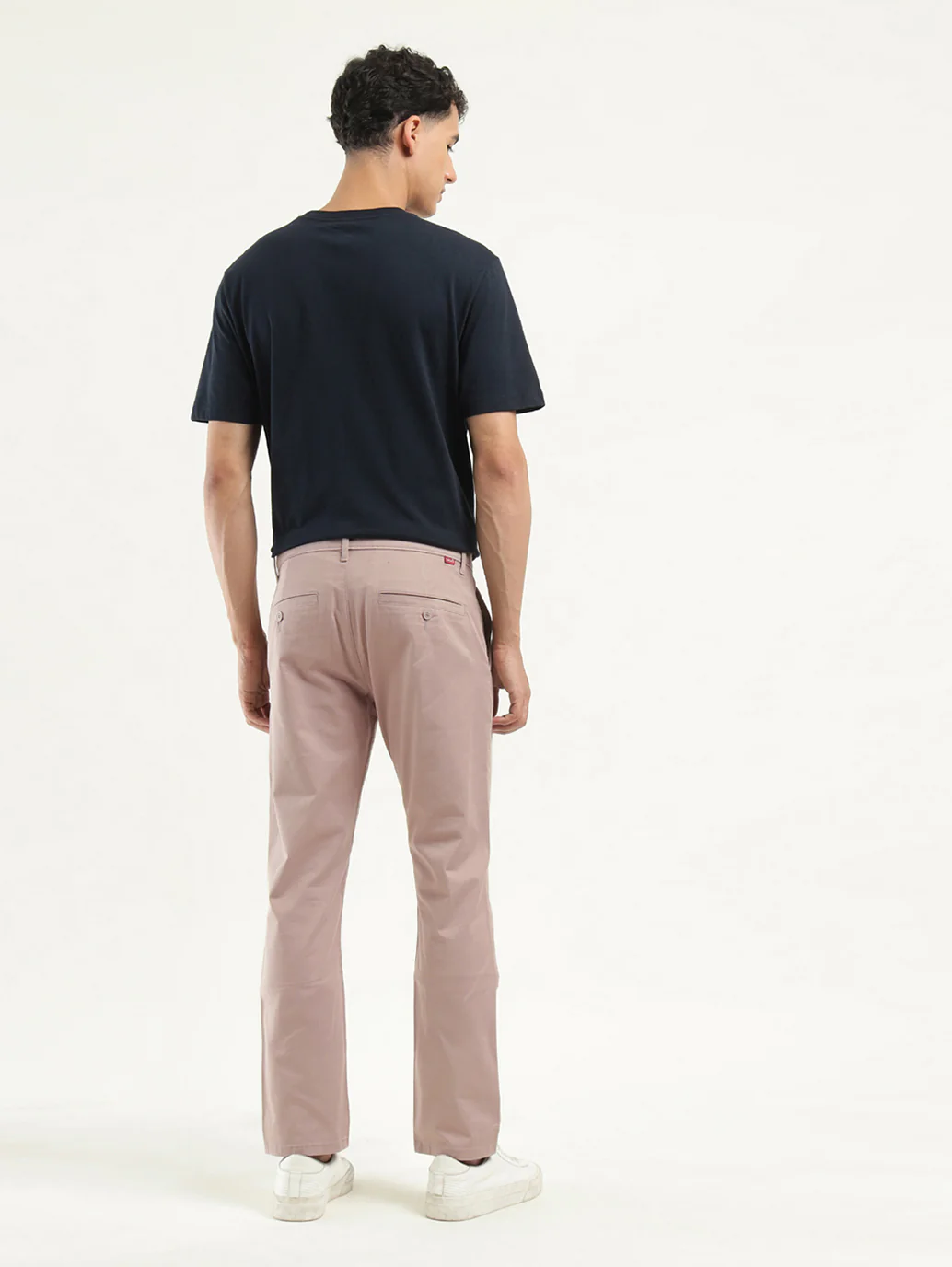 Men's Beige Slim Fit Chinos - Image 3
