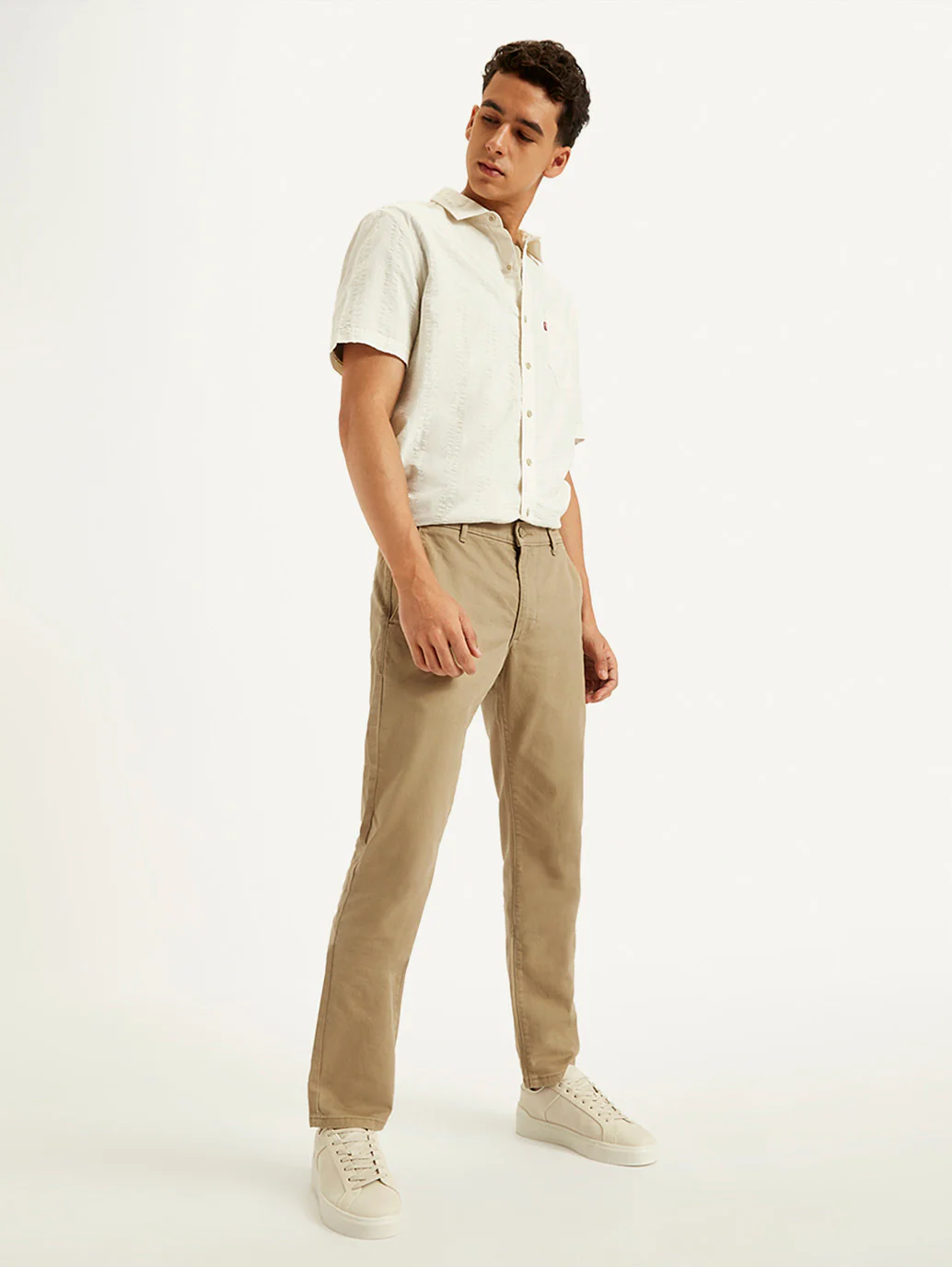 Men's Beige Slim Fit Chinos - Image 4