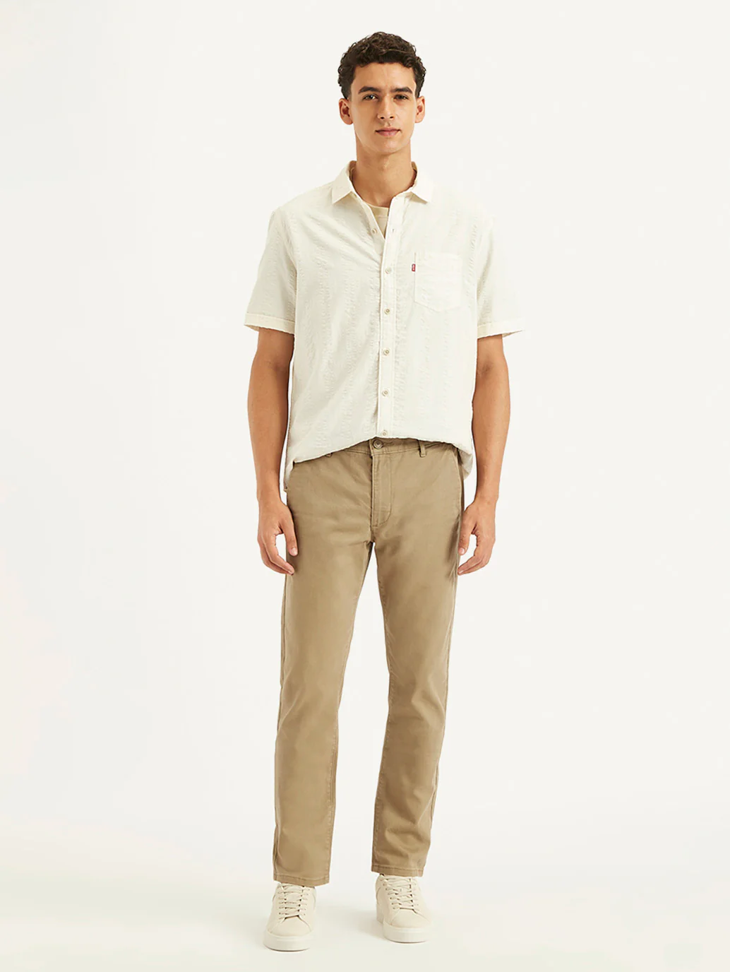 Men's Beige Slim Fit Chinos - Image 6