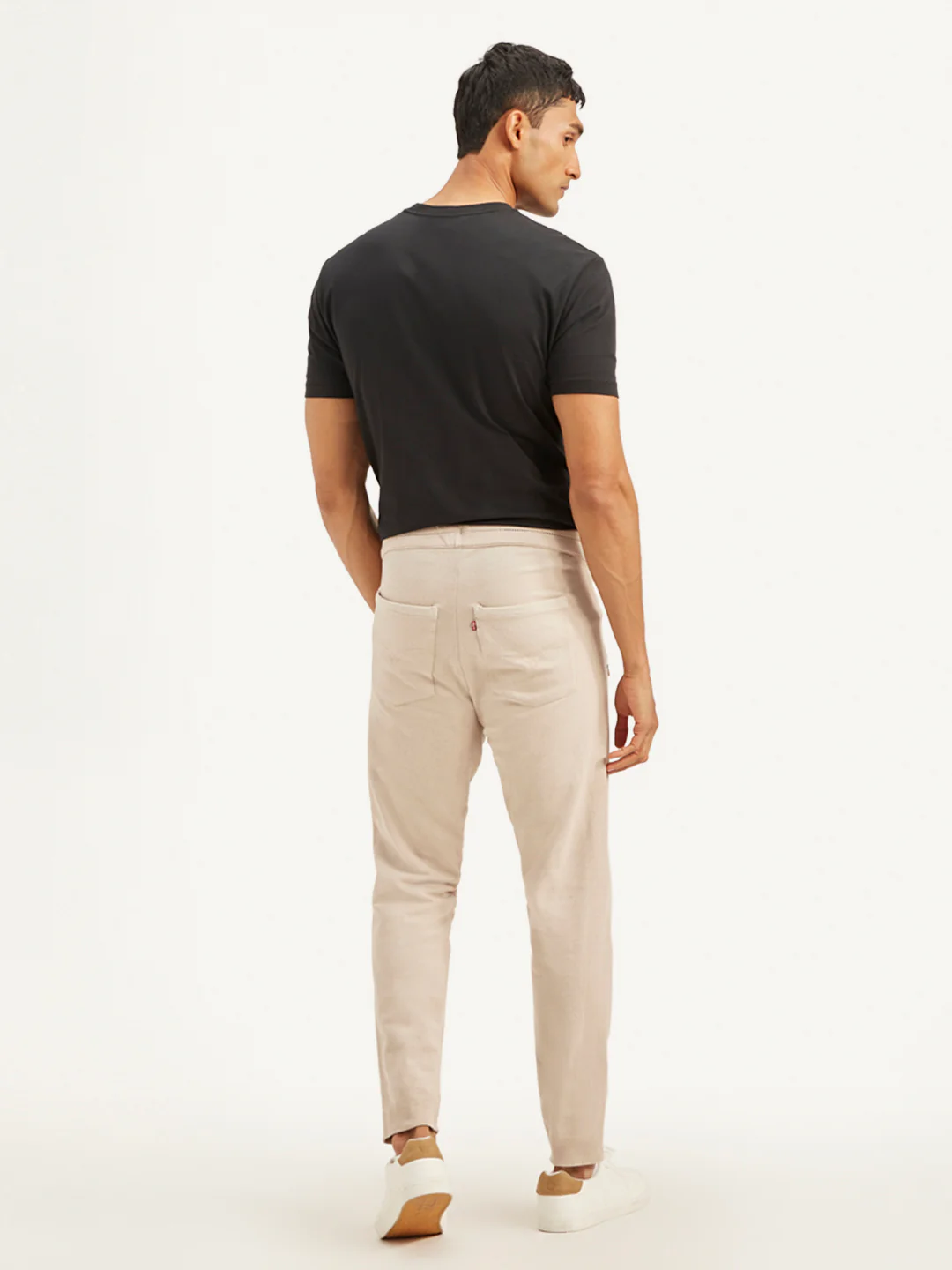 Men's Beige Solid Joggers - Image 2