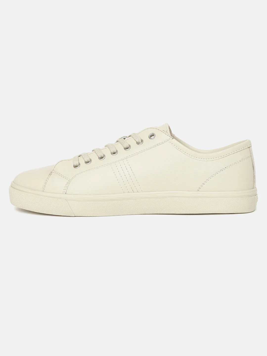 Men's Beige Solid Shoes - Image 4