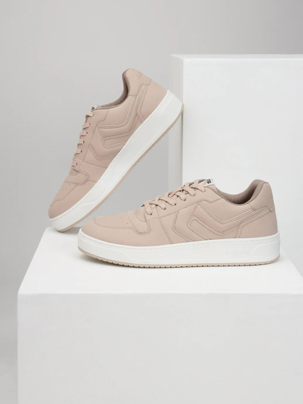 Men's Beige Solid Sneakers - Image 6