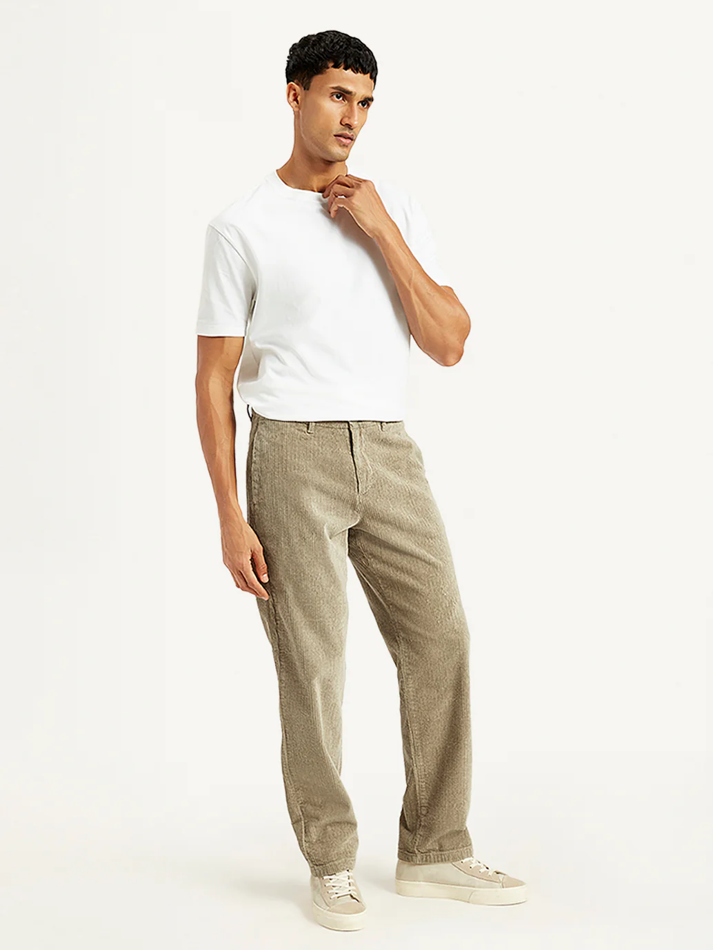 Men's Beige Straight Fit Chinos - Image 6
