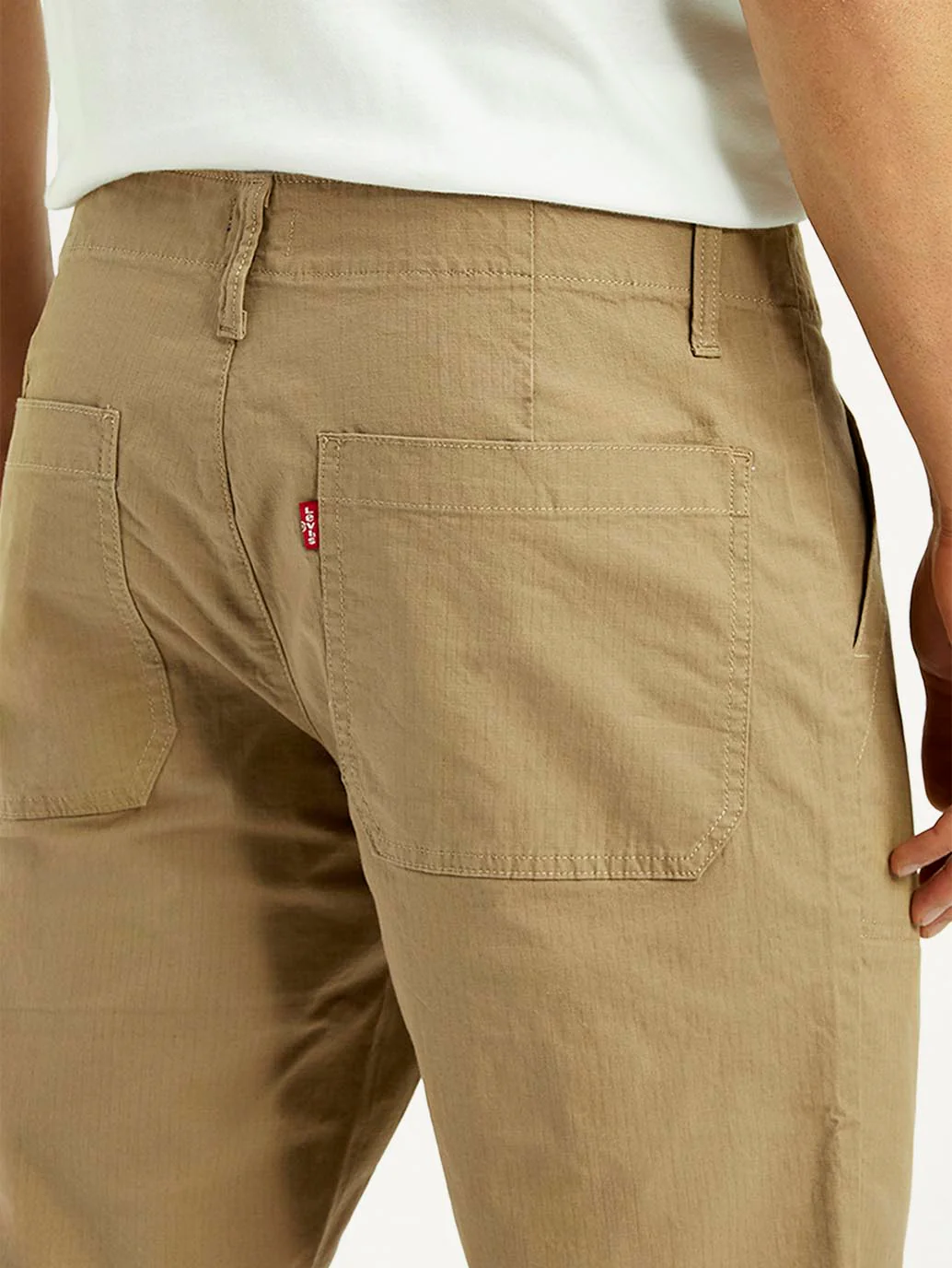 Men's Beige Tapered Fit Mid Rise Shorts - Image 5