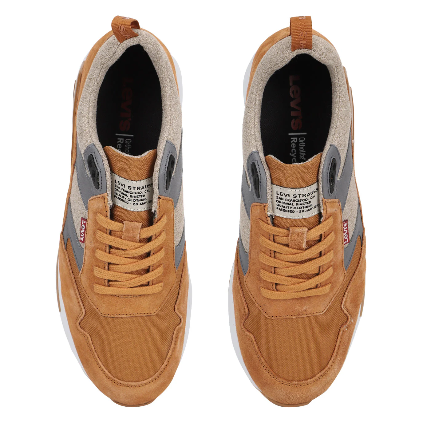 Men's Brown and Grey Colorblock Shoes - Image 3