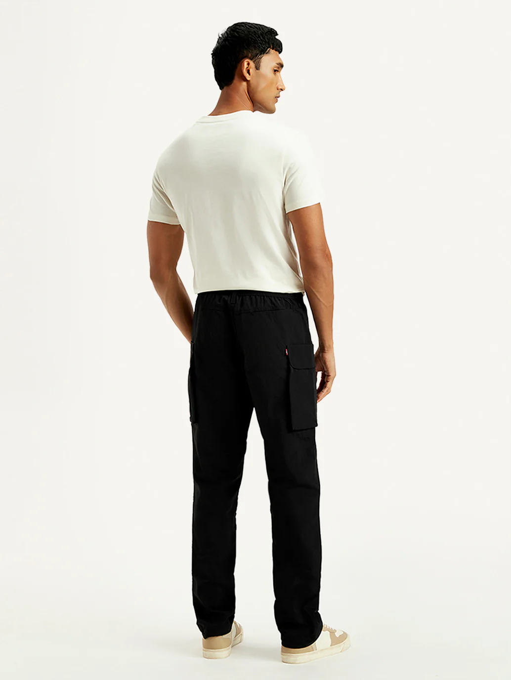 Men's Black Authentic Straight Fit Cargo Trousers - Image 5