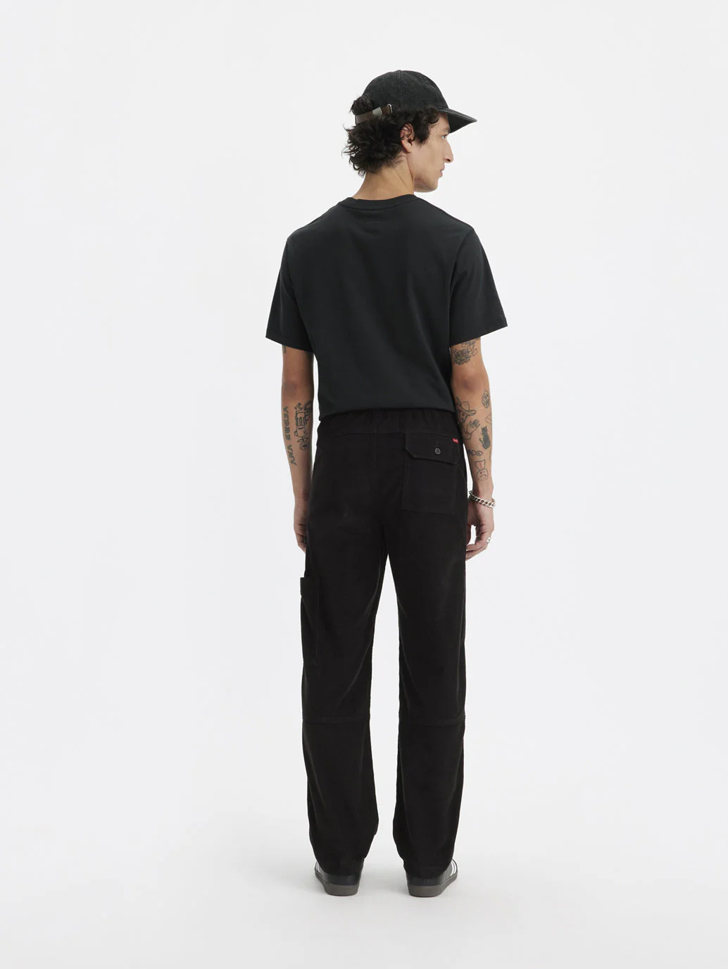 Men's Black Cargo Fit Trousers - Image 3