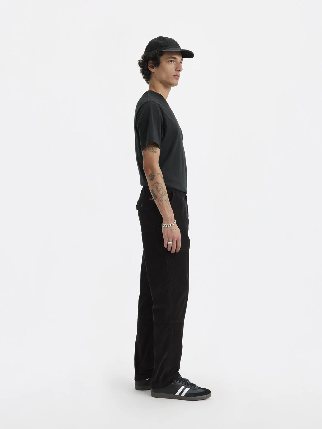 Men's Black Cargo Fit Trousers - Image 4