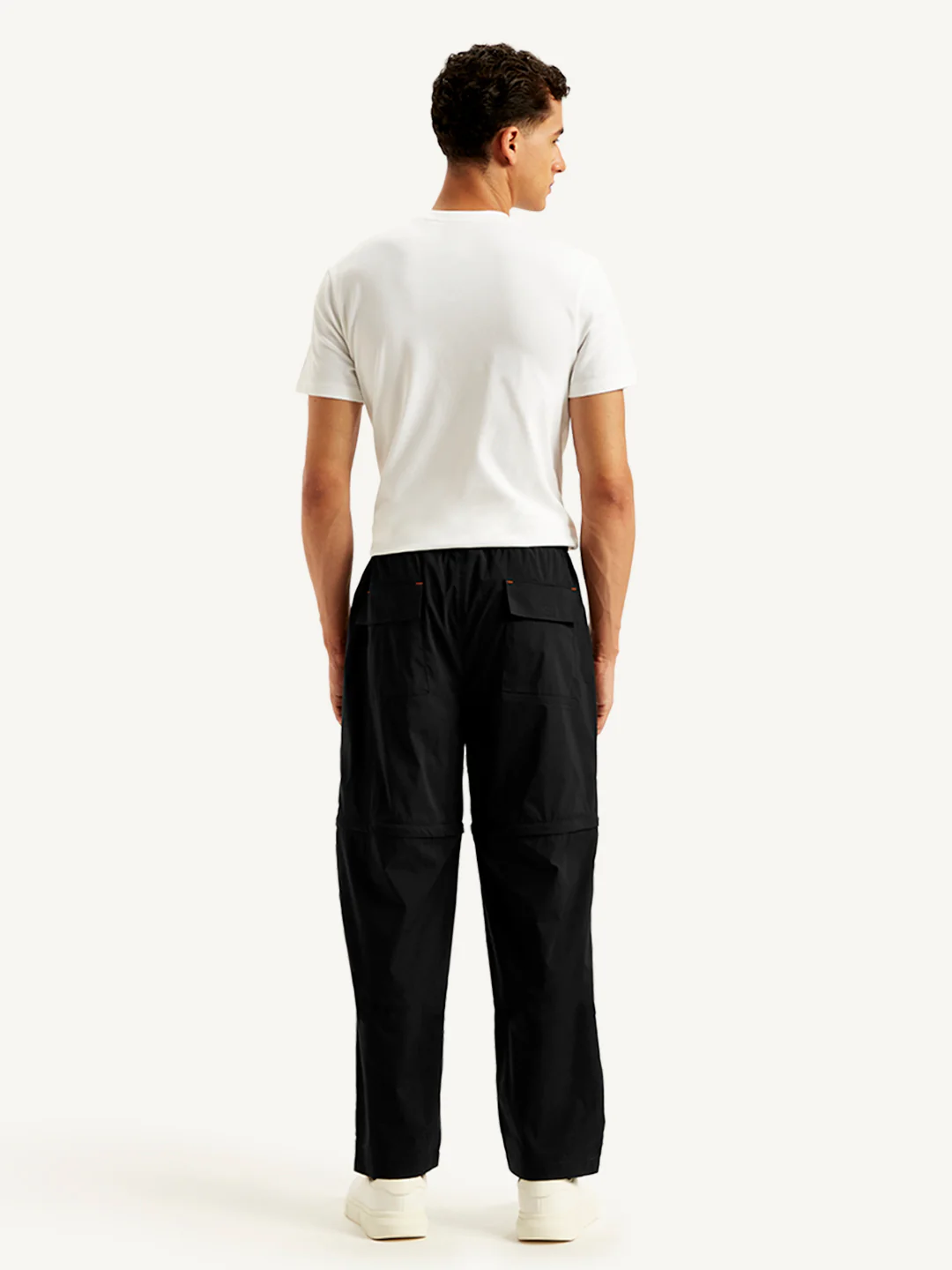 Men's Black Cargo Fit Trousers - Image 2