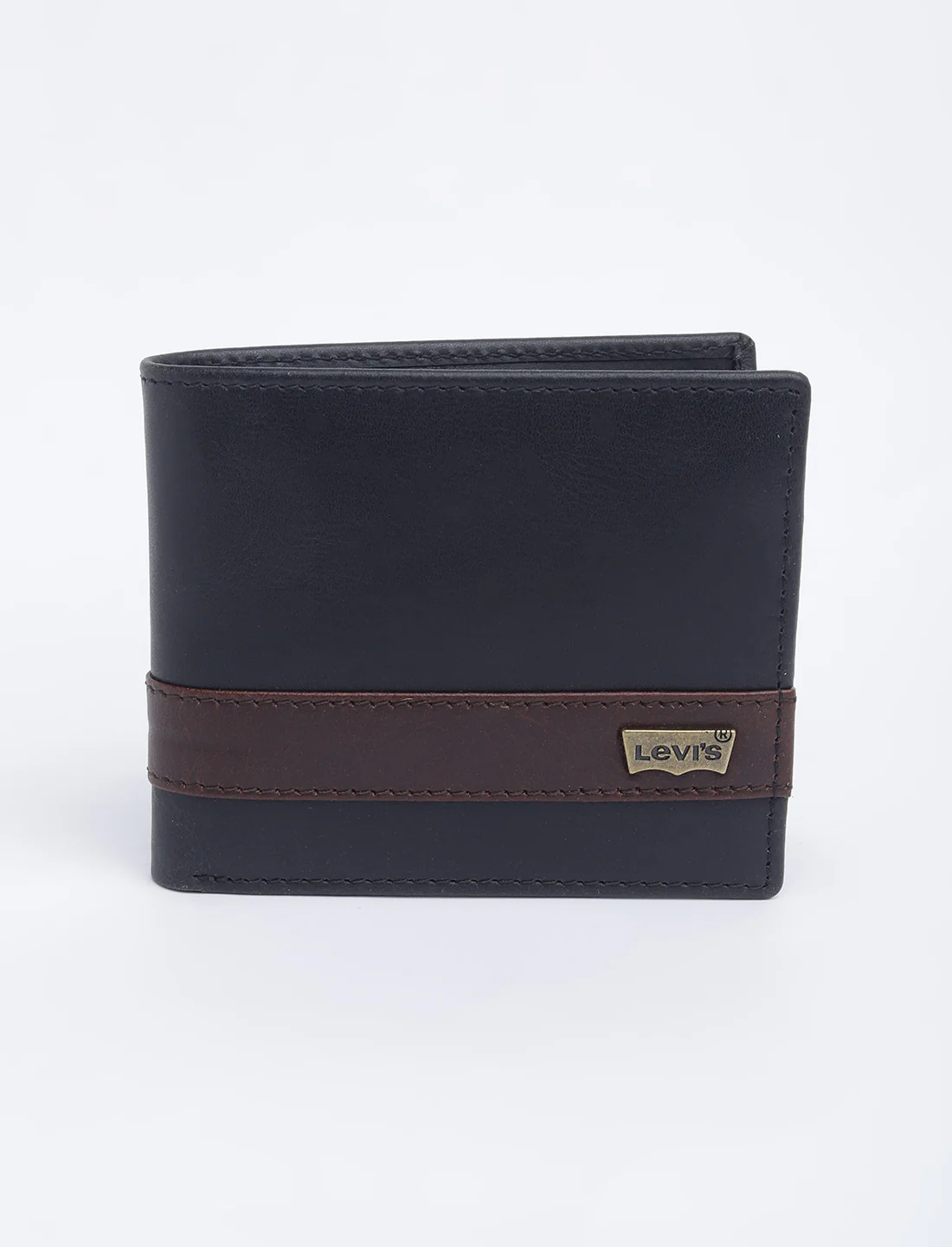 Men's Black Colorblock Bi-Fold Wallet - Image 2