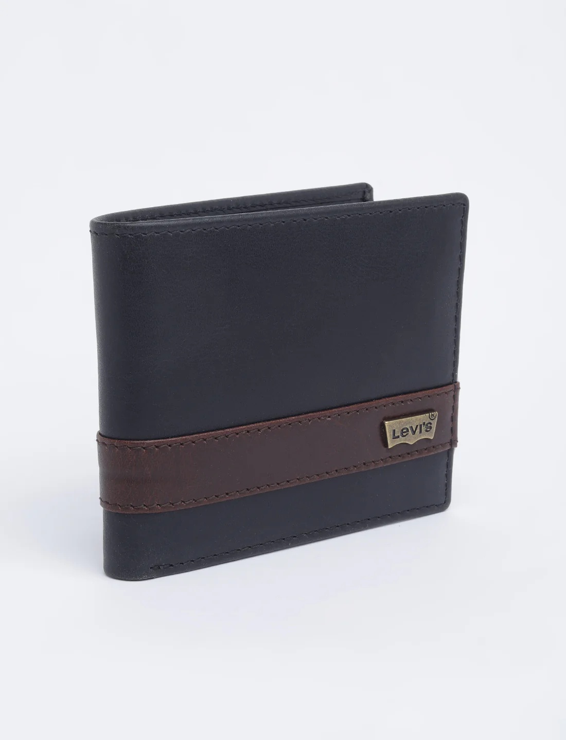 Men's Black Colorblock Bi-Fold Wallet - Image 3