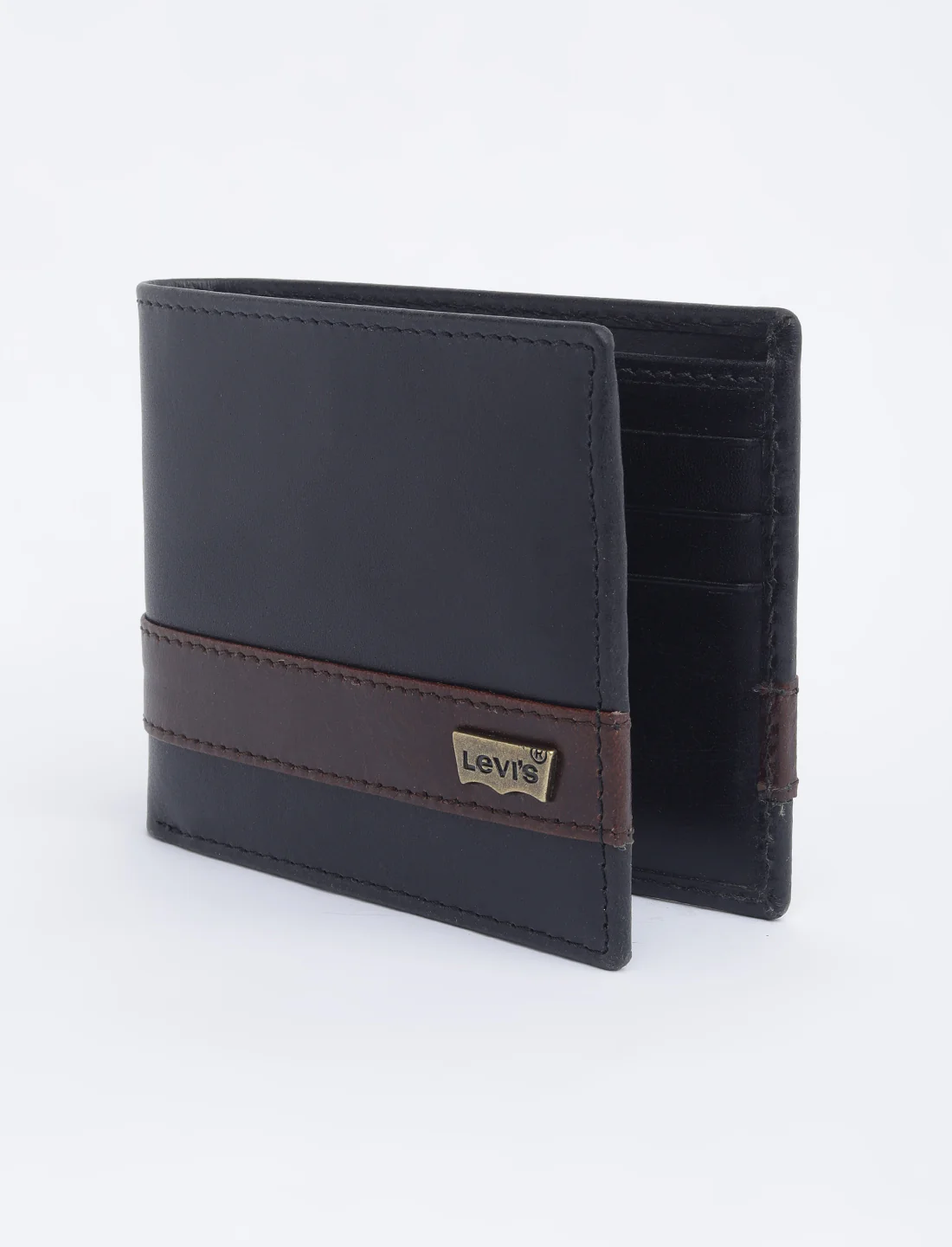 Men's Black Colorblock Bi-Fold Wallet - Image 4