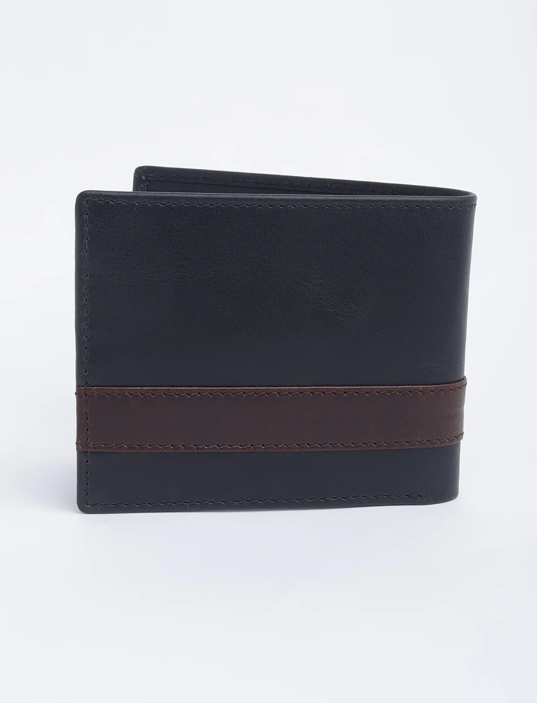 Men's Black Colorblock Bi-Fold Wallet - Image 6