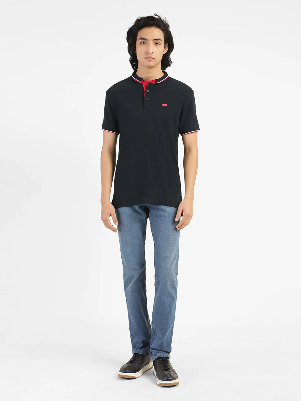 Men's Black Polo Collar T-Shirt - Image 5