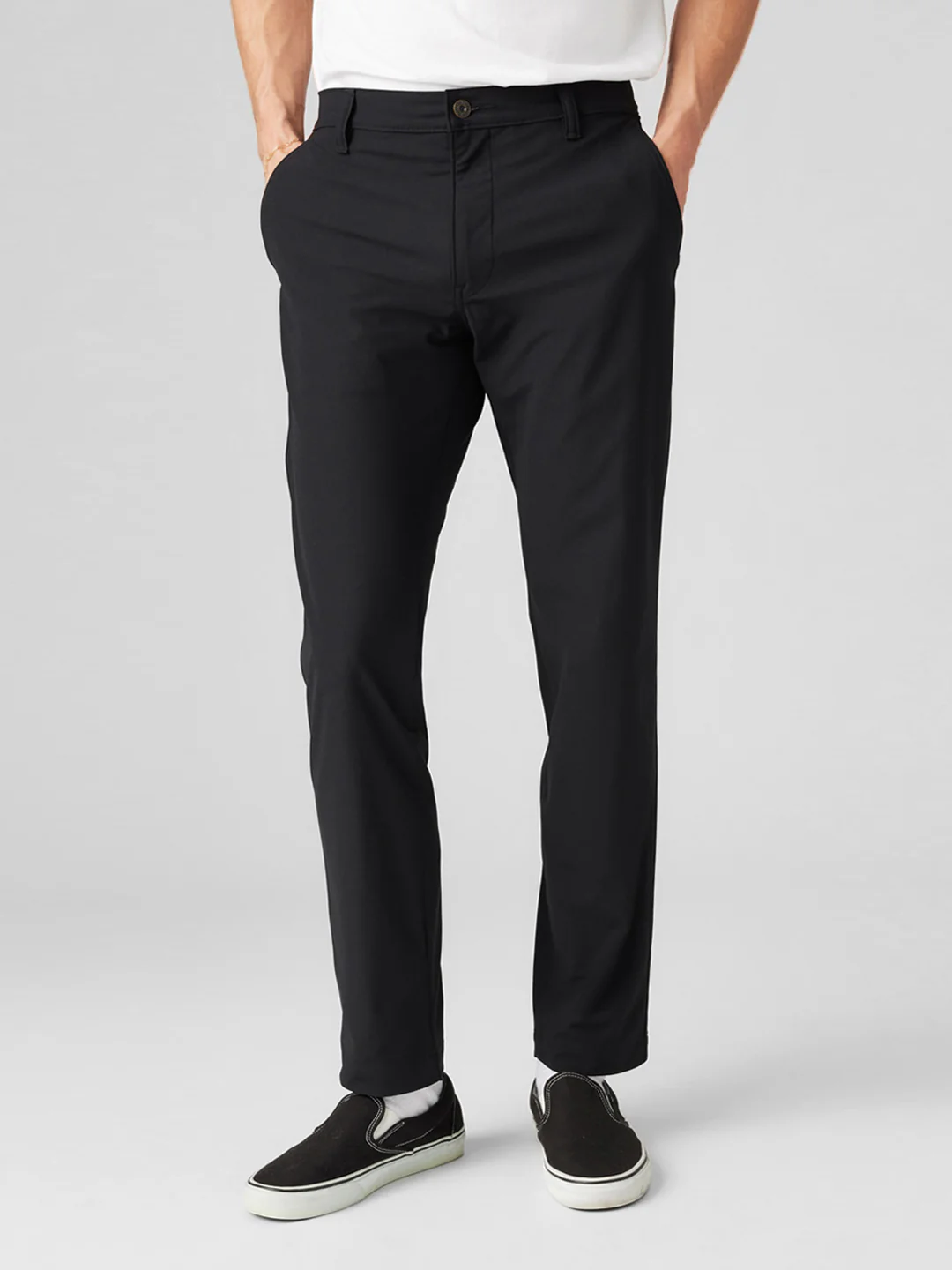 Men's Black Regular Fit Chinos - Image 2
