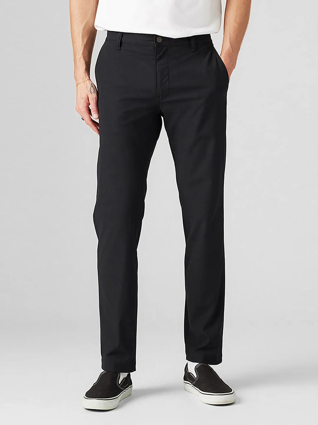 Men's Black Regular Fit Chinos - Image 3