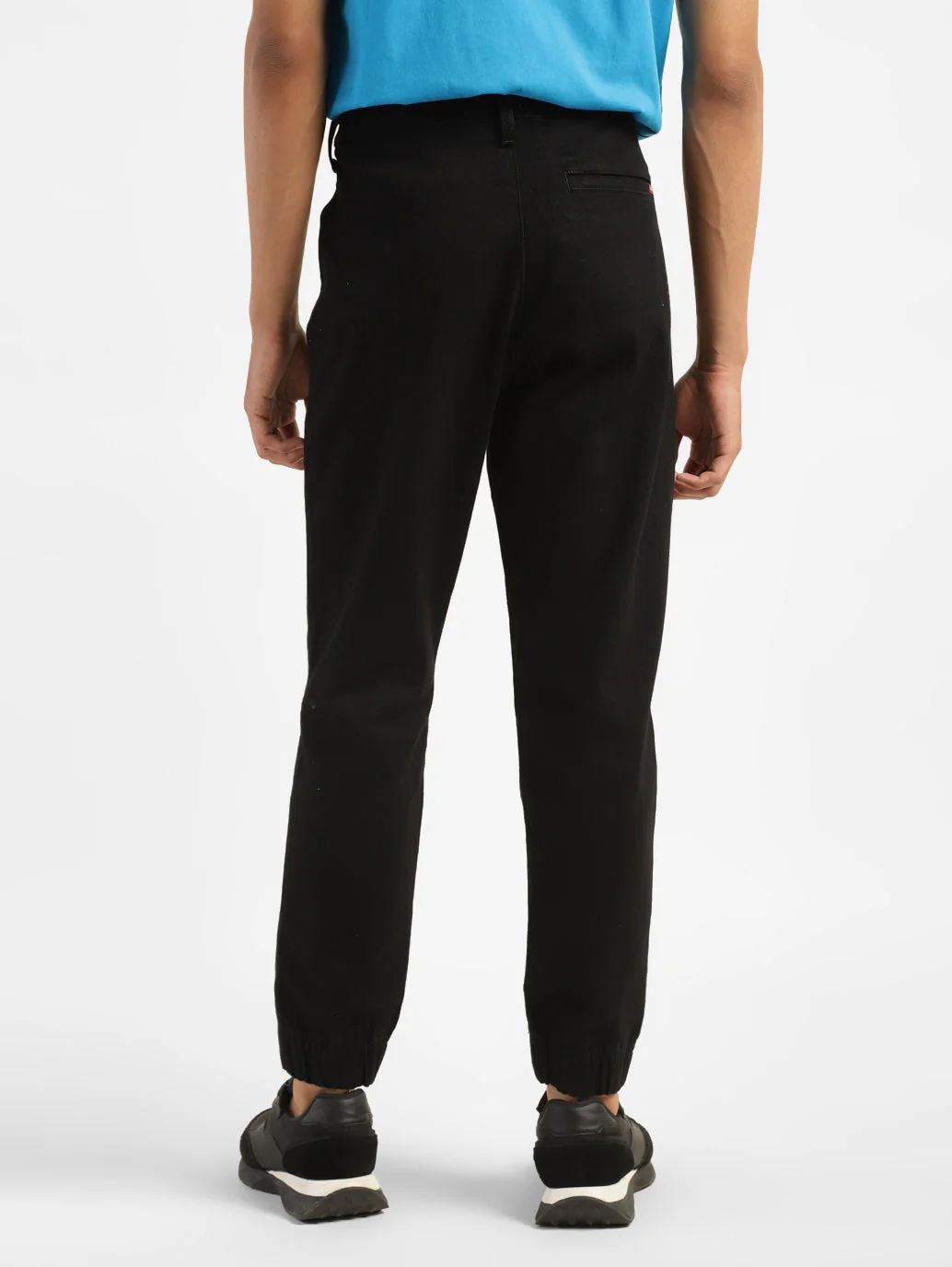 Men's Black Regular Fit Joggers - Image 3