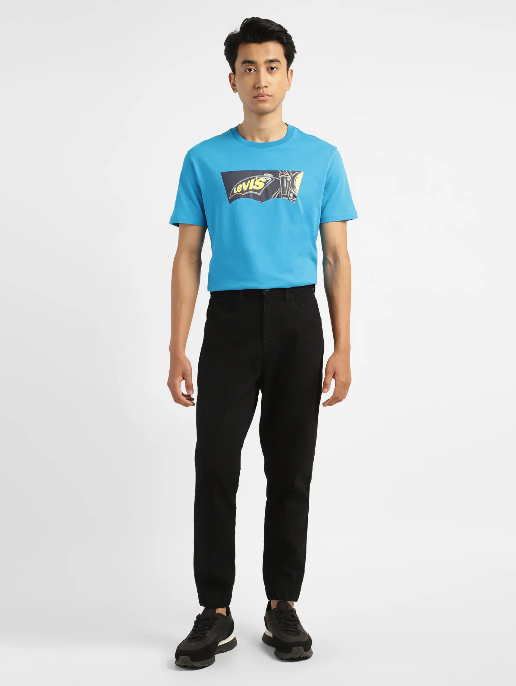 Men's Black Regular Fit Joggers - Image 7