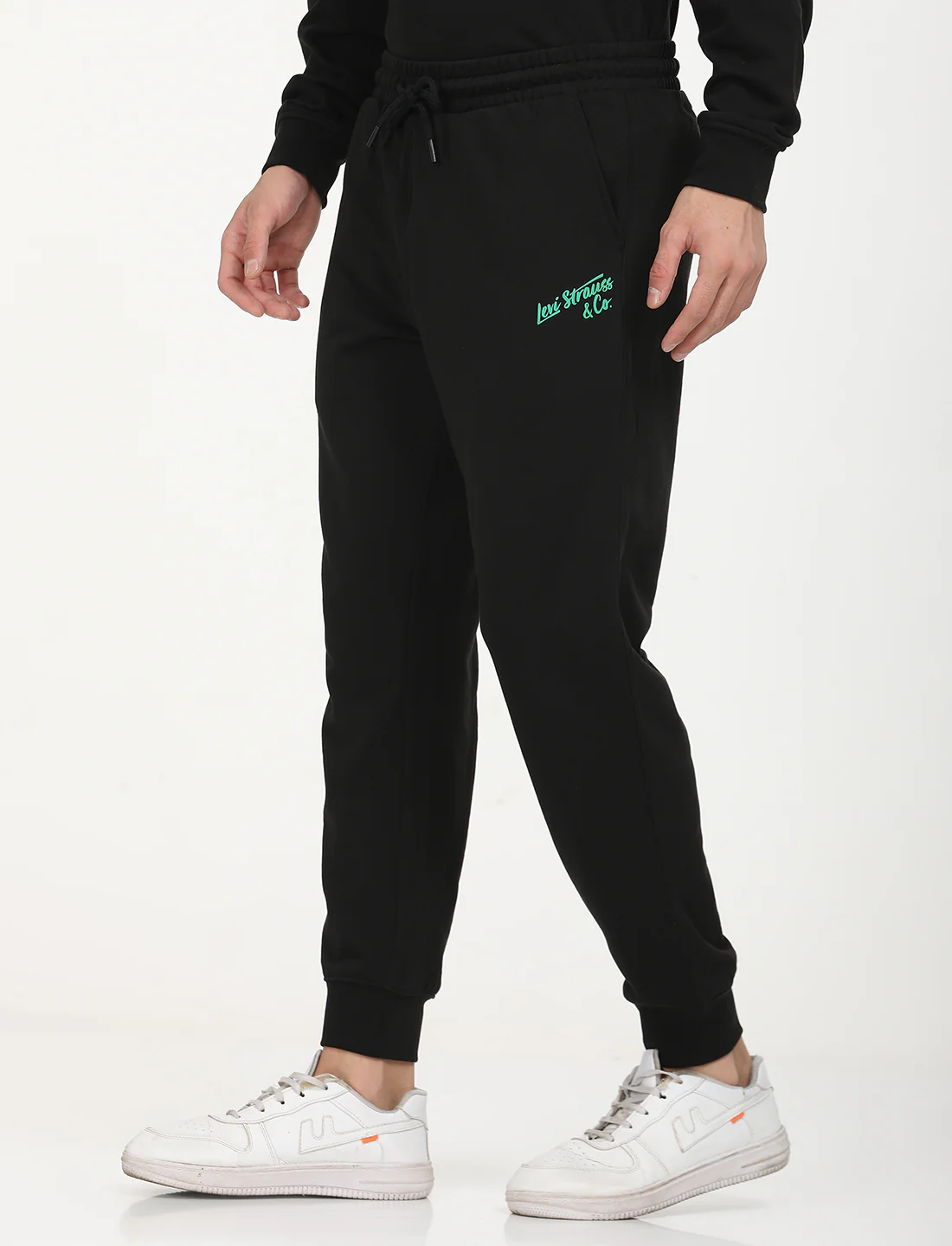 Men's Black Regular Fit Joggers - Image 2