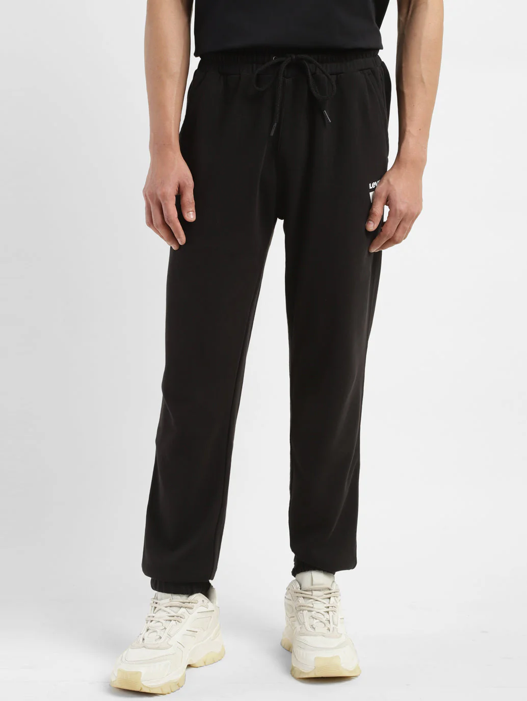 Men's Black Regular Fit Joggers - Image 2