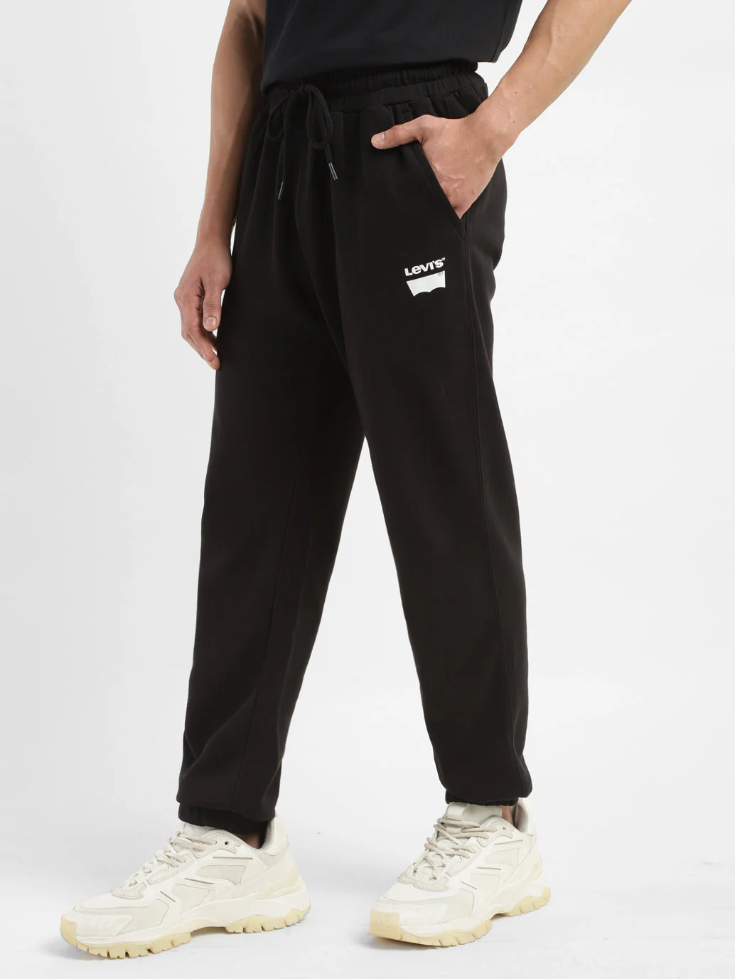 Men's Black Regular Fit Joggers - Image 4