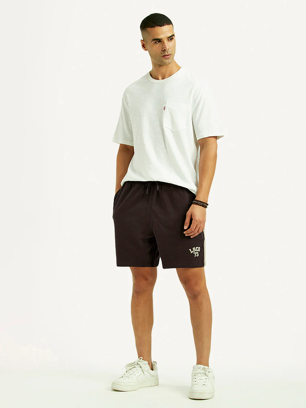 Men's Brown Regular Fit Mid Rise Shorts